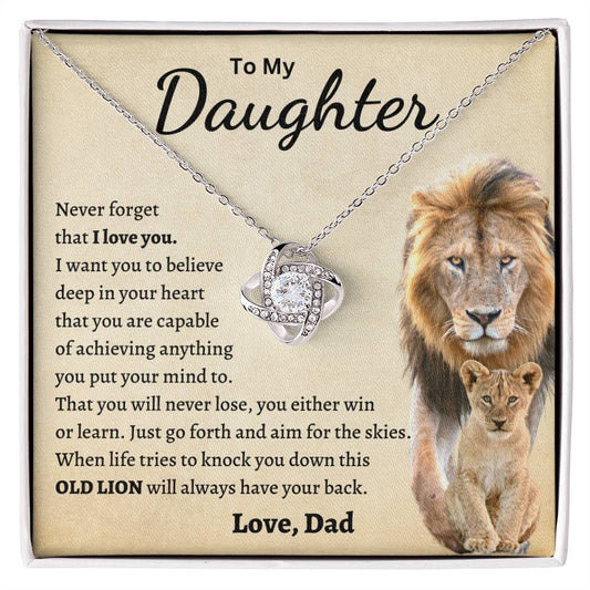 To My Daughter | Never Forget That I Love You - Love Knot Necklace